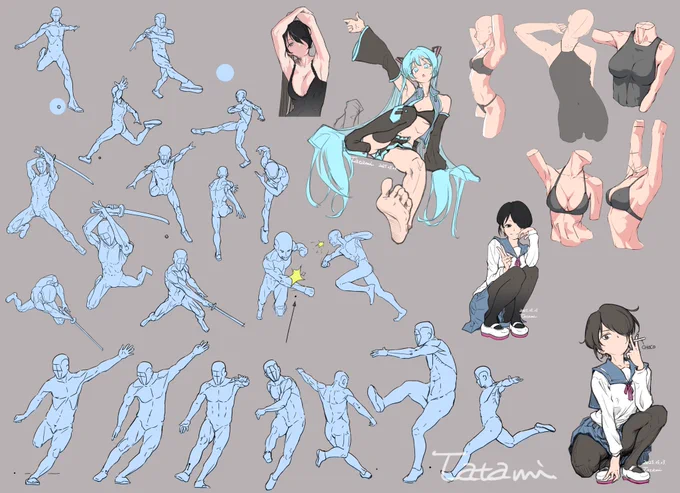最近のスケッチ集合。 インスタントなお絵描きTIPSも良いですが、根本的な画力&スピードアップには「毎日つづけて描く」は必要だと感じます。