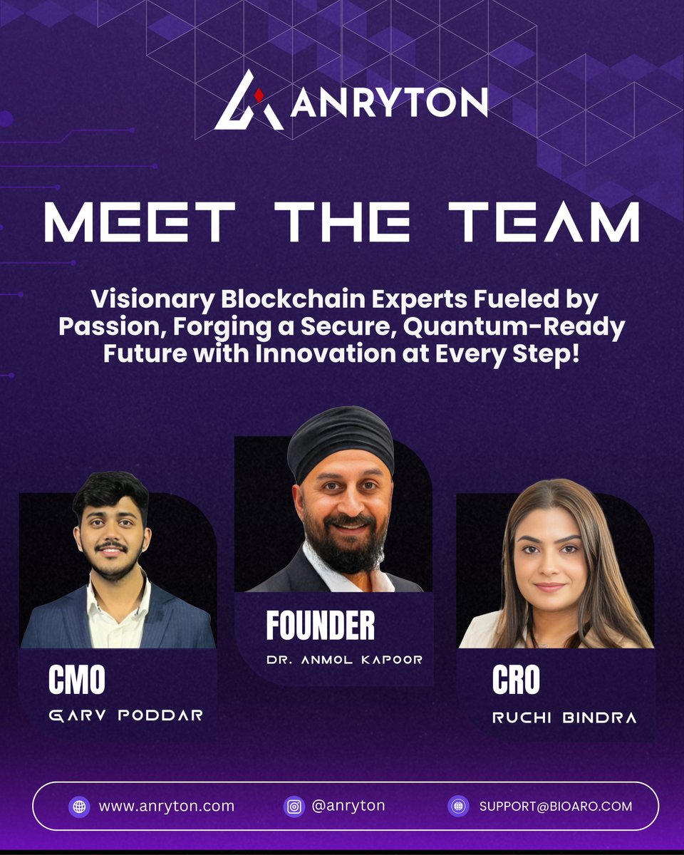 AnrytonTech's tweet image. Meet Anryton’s team! Blockchain experts fueled by passion, building a secure, quantum-ready future. Follow us!@AnrytonTech
#Blockchain #anryton #quantomsecurity #Security #futuretech