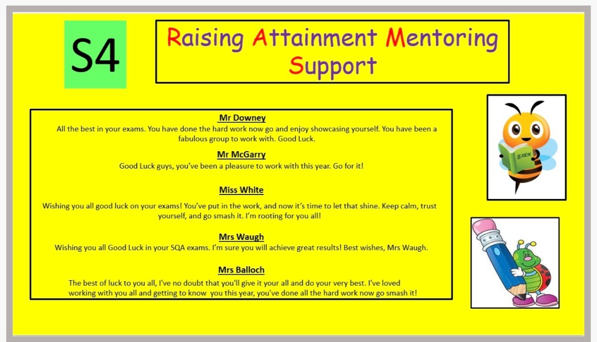 ❤️ Some lovely messages of Good Luck for S4/S5 Mentees from their RAMS Mentors. #relationships <a href="/allsaintsrcsec/">All Saints' RC Secondary</a>