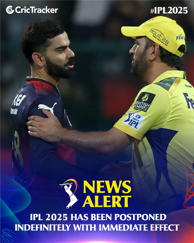 Cricketracker's tweet photo. 🚨BREAKING🚨: IPL 2025 has been suspended amid escalating tensions between India and Pakistan. https://t.co/QjU4j54LWR