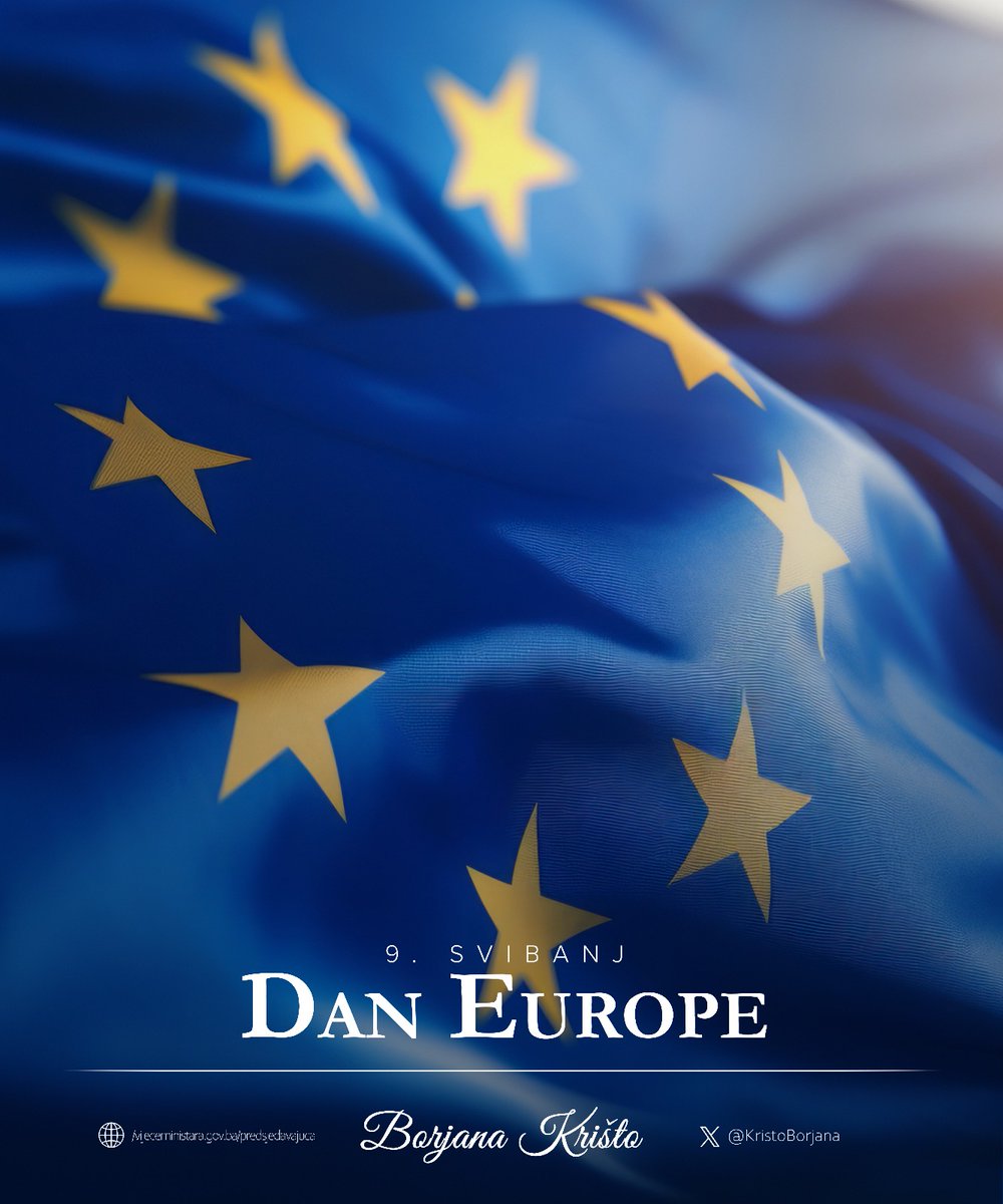 Happy #EuropeDay2025 Day! Bosnia and Herzegovina’s European path is rooted in freedom, equality, and the full equality of its three constituent peoples and all citizens. We remain firmly committed to dialogue, reform, and partnership on our shared path to a European future. 🇪🇺🇧🇦