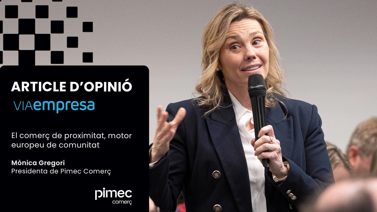 Pimec Comerç (@pimecomerc) on Twitter photo Amb motiu del Dia Europeu del Comerç de Proximitat, que se celebra avui 9 de maig, la presidenta de <a href="/PIMEComerc/">Pimec Comerç</a> parla a <a href="/VIAEmpresa/">VIA Empresa</a> de la necessitat de dignificar, protegir i enfortir el sector.
✍️ Mònica Gregori: "El comerç de proximitat resisteix, es reinventa i defensa uns Amb motiu del Dia Europeu del Comerç de Proximitat, que se celebra avui 9 de maig, la presidenta de <a href="/PIMEComerc/">Pimec Comerç</a> parla a <a href="/VIAEmpresa/">VIA Empresa</a> de la necessitat de dignificar, protegir i enfortir el sector.
✍️ Mònica Gregori: "El comerç de proximitat resisteix, es reinventa i defensa uns