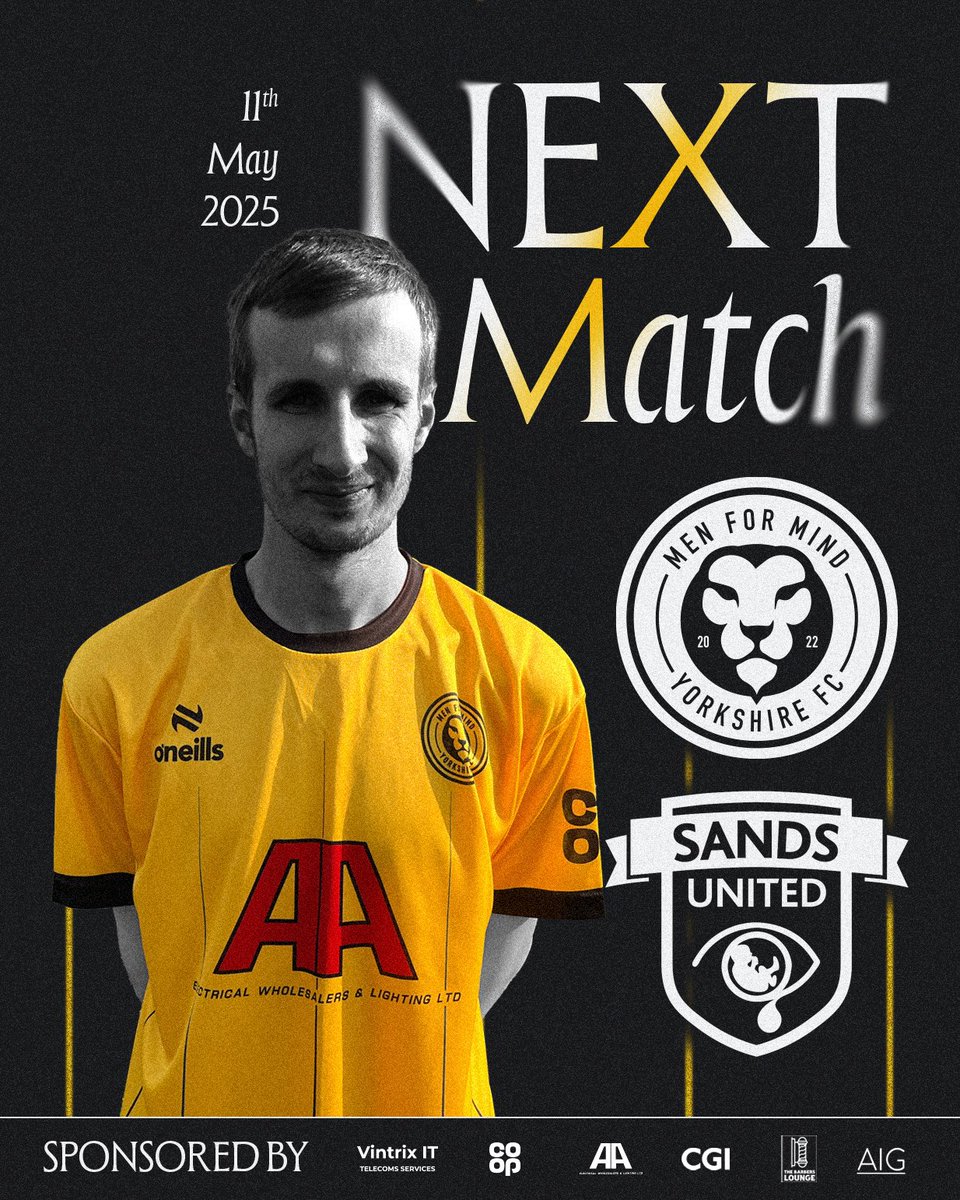 Men For Mind FC (@menformindfc) on Twitter photo MFM Yorkshire are back in action this Sunday as we travel to Norton parish playing fields to face <a href="/SufcSouthYorks/">Sands United South Yorkshire</a> (KO 13:30).
After a tough April, our lads are looking to get back to winning ways in the first of 3 games in 3 weeks๐ฆ๐
#YourStoryMatters MFM Yorkshire are back in action this Sunday as we travel to Norton parish playing fields to face <a href="/SufcSouthYorks/">Sands United South Yorkshire</a> (KO 13:30).
After a tough April, our lads are looking to get back to winning ways in the first of 3 games in 3 weeks๐ฆ๐
#YourStoryMatters