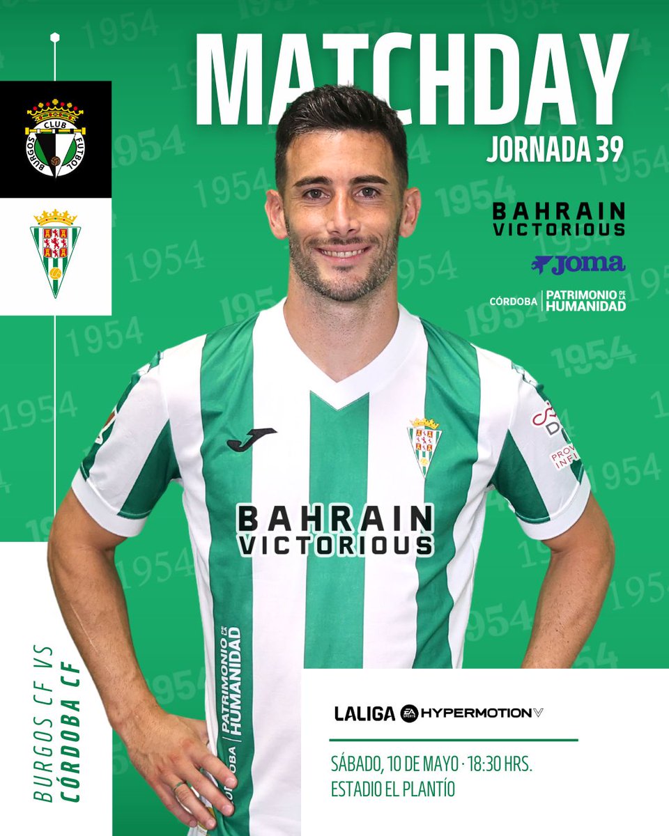 🙋‍♂️ ¡Buenos días, cordobesistas! 

▶️ Hoy jugamossss 💚😀
 
⚽️ #BurgosCórdoba  
📈 J.39
⏰ 18:30 h
🏟️ Estadio El Plantío
