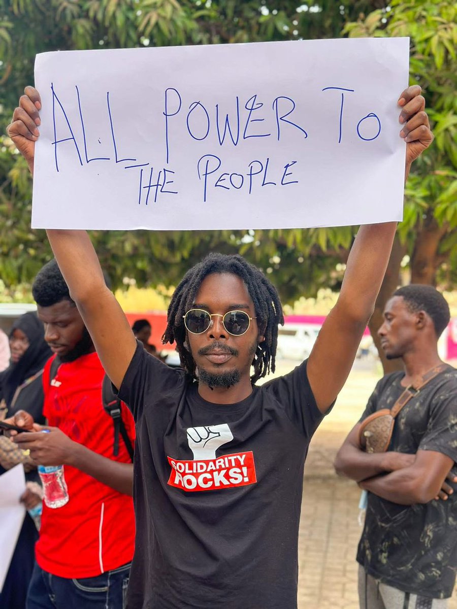 Activism is not a crime. 
«Alieu Bah and his Comrades were arrested while participating in a protest that sought clarity around
the sale of assets belonging to former president Yayyah Jammeh » Mwamko statement.