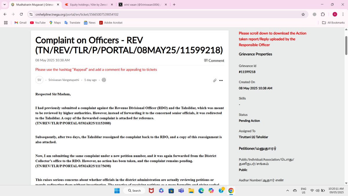 Srinivasan3006's tweet image. @TiruvallurCollr  sir i had complaint against to the DRO and RDO but petition transfer to tahsildar
@CMOTamilnadu
@mkstalin
Please send them to school again #fakedocument
@TamilTheHindu
@dinamalarweb @Sunandha_TS @_ITWingNTK @Saattaidurai