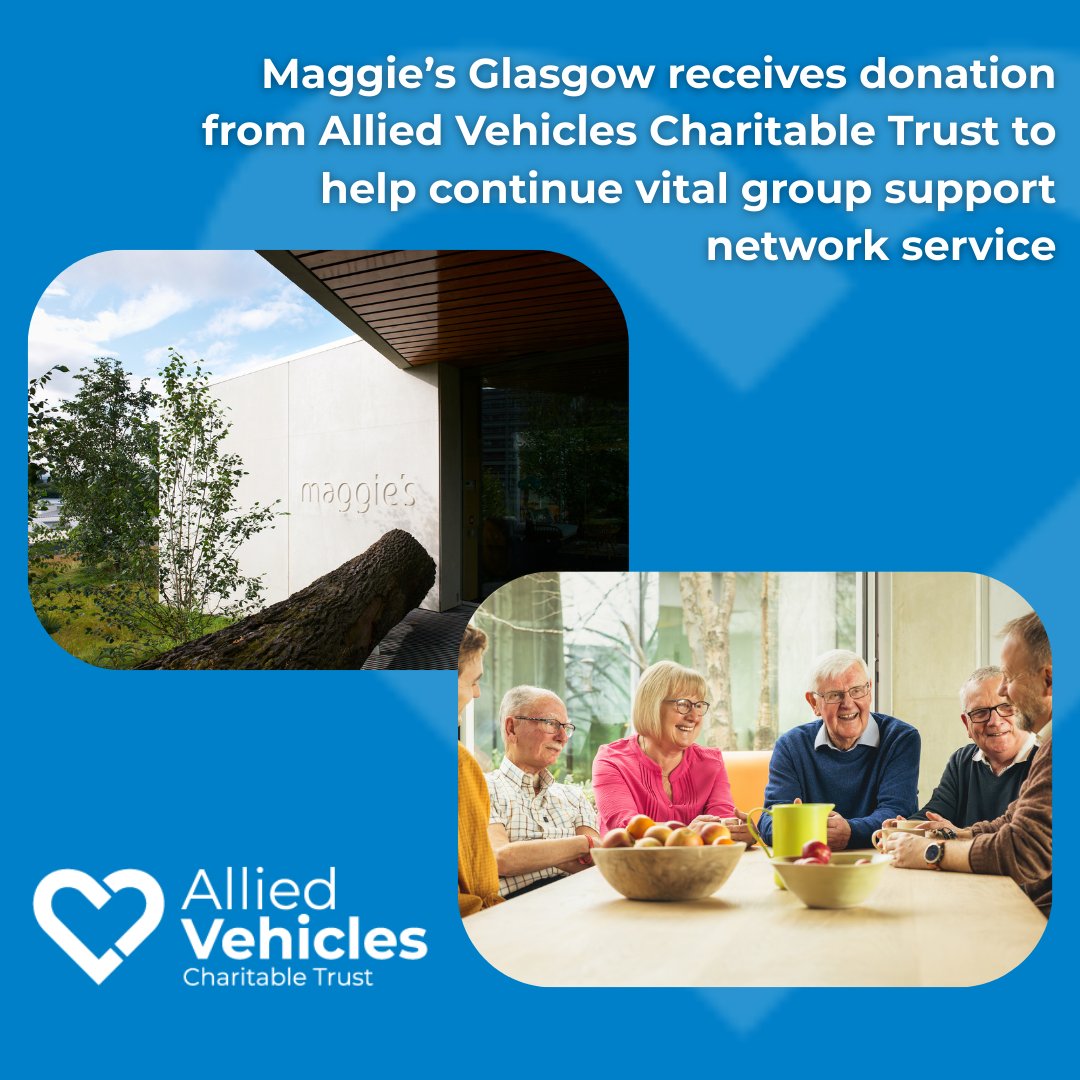 Allied Vehicles Group (@avgroupuk) on Twitter photo Many more people affected by cancer across Glasgow will find comfort in knowing they are not alone, thanks to enhanced peer support groups at <a href="/MaggiesCentres/">Maggie's Centres</a> Glasgow.
Read more: ow.ly/B1Fp50VPpsT
#AlliedFamily #WeMovePeople Many more people affected by cancer across Glasgow will find comfort in knowing they are not alone, thanks to enhanced peer support groups at <a href="/MaggiesCentres/">Maggie's Centres</a> Glasgow.
Read more: ow.ly/B1Fp50VPpsT
#AlliedFamily #WeMovePeople