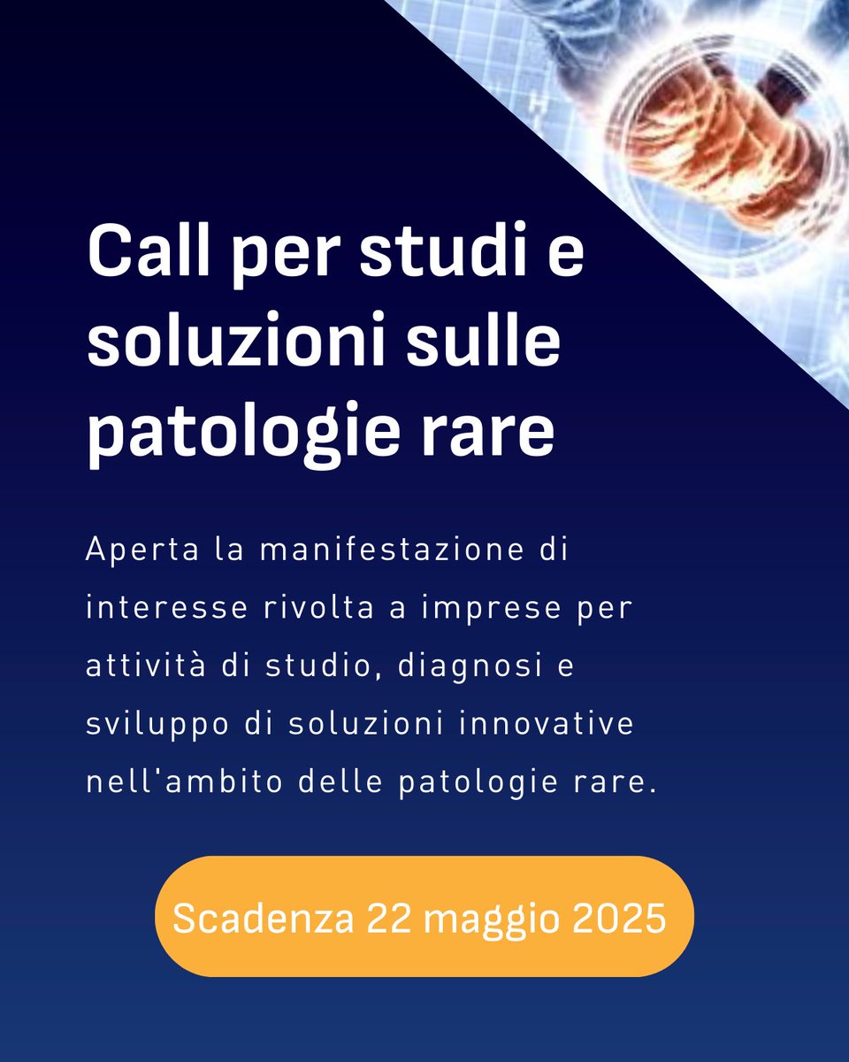AreaSciencePark's tweet image. Aperta fino al 22 maggio la manifestazione di interesse per aziende interessate a collaborare in attività di studio diagnosi e sviluppo di soluzioni innovative nell&apos;ambito delle patologie rare, da realizzarsi presso un’infrastruttura di ricerca dedicata: 
bit.ly/43laqB3
