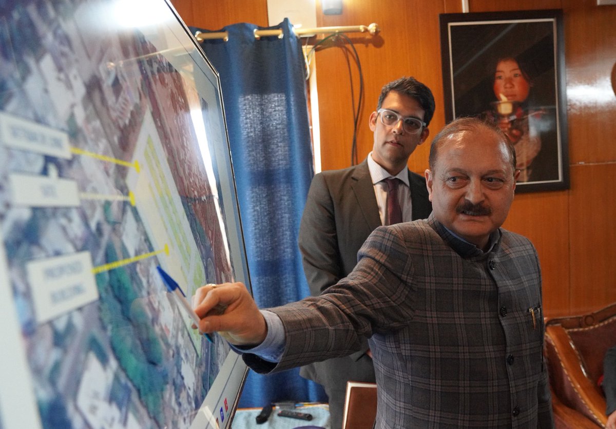 lg_ladakh's tweet image. HLG, Brig (DR) BD Mishra (Retd) chaired a meeting to discuss proposed construction of #LadakhBhawan in Chandigarh which will specially cater to patients from Ladakh who are referred to #PGI Chandigarh for treatment. #HLG asked the officials to ensure optimum use of the facility.