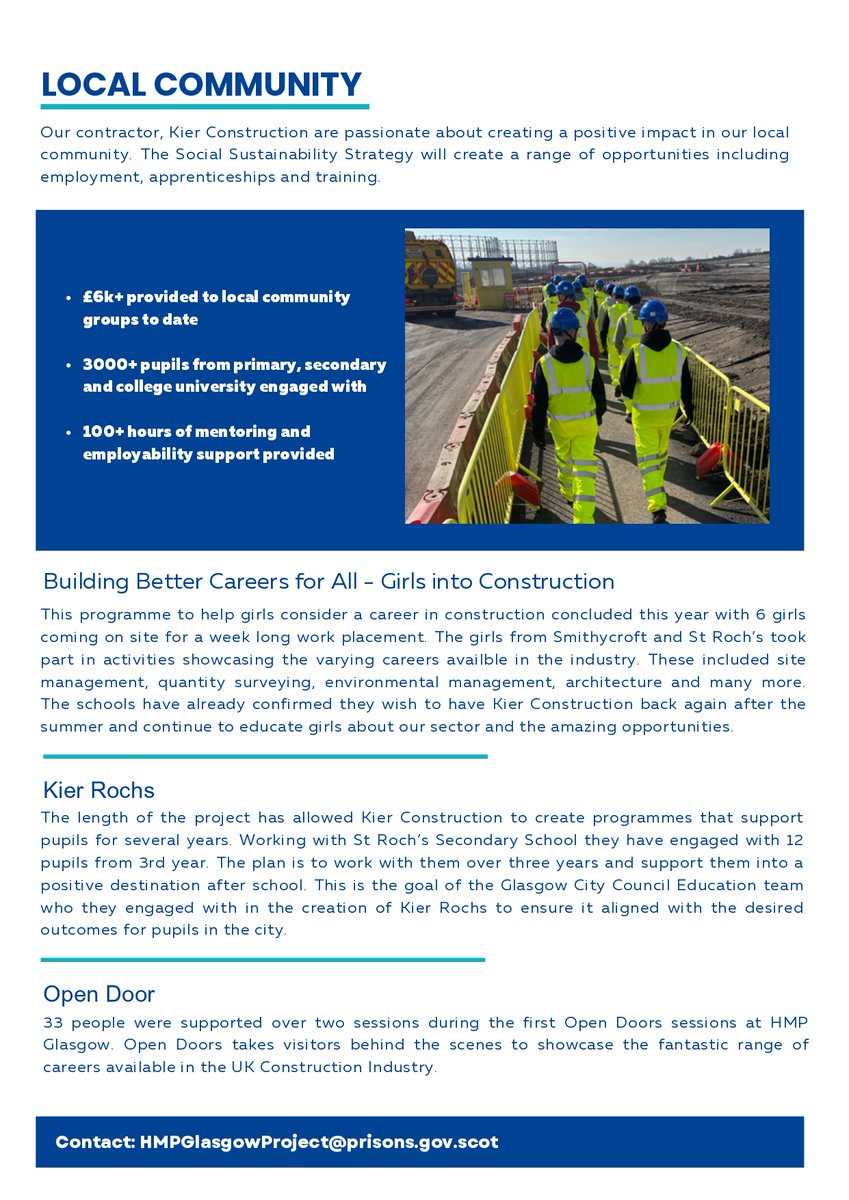 Great to see the positive impact of the HMP Glasgow in our local community 👏 
📖 Read their newsletter to learn more about this amazing work!