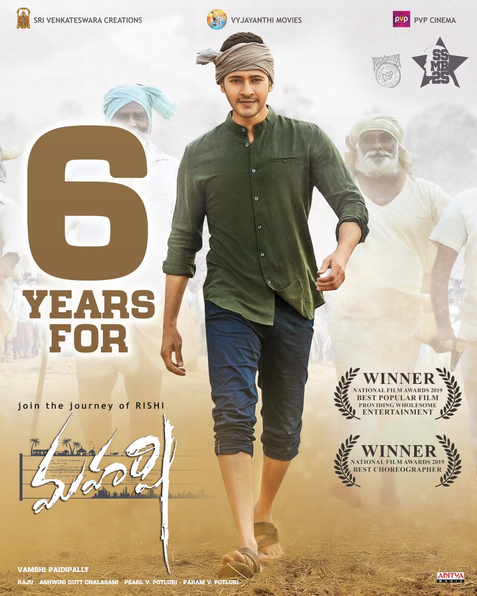 Sri Venkateswara Creations (@svc_official) on Twitter photo Celebrating 6 years of the pathbreaking journey of RISHI.
A film that inspired, impacted, and etched its name in hearts forever. ❤️
Super ⭐️ <a href="/urstrulyMahesh/">Mahesh Babu</a> & <a href="/directorvamshi/">Vamshi Paidipally</a>’s
NATIONAL AWARD WINNING BLOCKBUSTER
#Maharshi completes 6 glorious years today!
<a href="/hegdepooja/">Pooja Hegde</a> Celebrating 6 years of the pathbreaking journey of RISHI.
A film that inspired, impacted, and etched its name in hearts forever. ❤️
Super ⭐️ <a href="/urstrulyMahesh/">Mahesh Babu</a> & <a href="/directorvamshi/">Vamshi Paidipally</a>’s
NATIONAL AWARD WINNING BLOCKBUSTER
#Maharshi completes 6 glorious years today!
<a href="/hegdepooja/">Pooja Hegde</a>