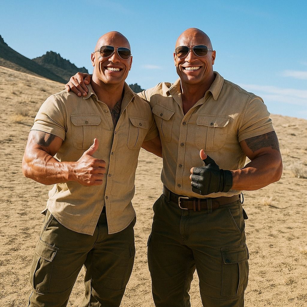 La roca junto a su doble de riesgo, la piedra