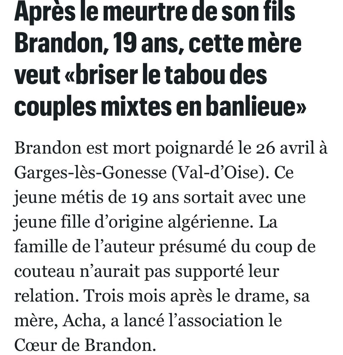 Vous savez, ce qui me perturbe en fait avec notre époque très à cheval sur le racisme, qui en a fait le mal absolu, ce qui me semble à priori sain, c’est qu’on ait tellement étendu la définition du terme qu’on en vient à se focaliser sur les formes les plus mineures, alors que le
