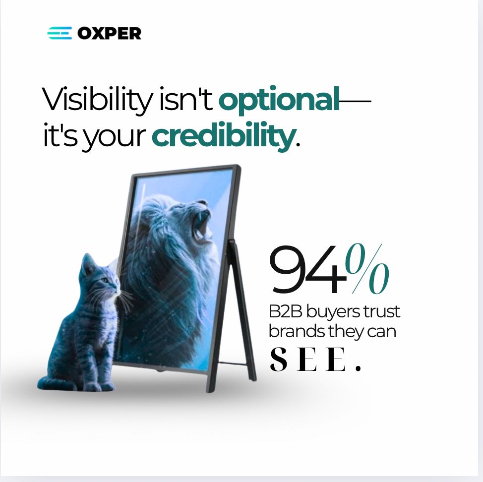 OxperMartech's tweet photo. What good is expertise if no one can find you?
In today’s digital-first world, visibility isn’t a luxury—it’s the foundation of trust.
If your brand isn’t showing up when &amp; where it matters, someone else’s is.
Time to rethink your presence.

#DigitalVisibility #BrandAwareness https://t.co/PkATNPfskE