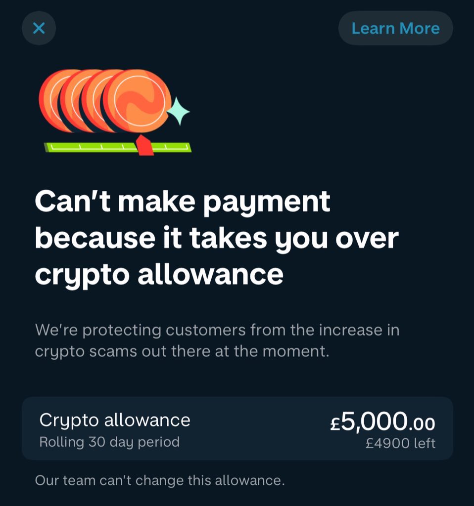 Trad-fi is becoming more and more overbearing. Surely, there are other solutions that exist that allow you to protect users while also providing flexibility to those who need it. <a href="/monzo/">Monzo 🏦</a>