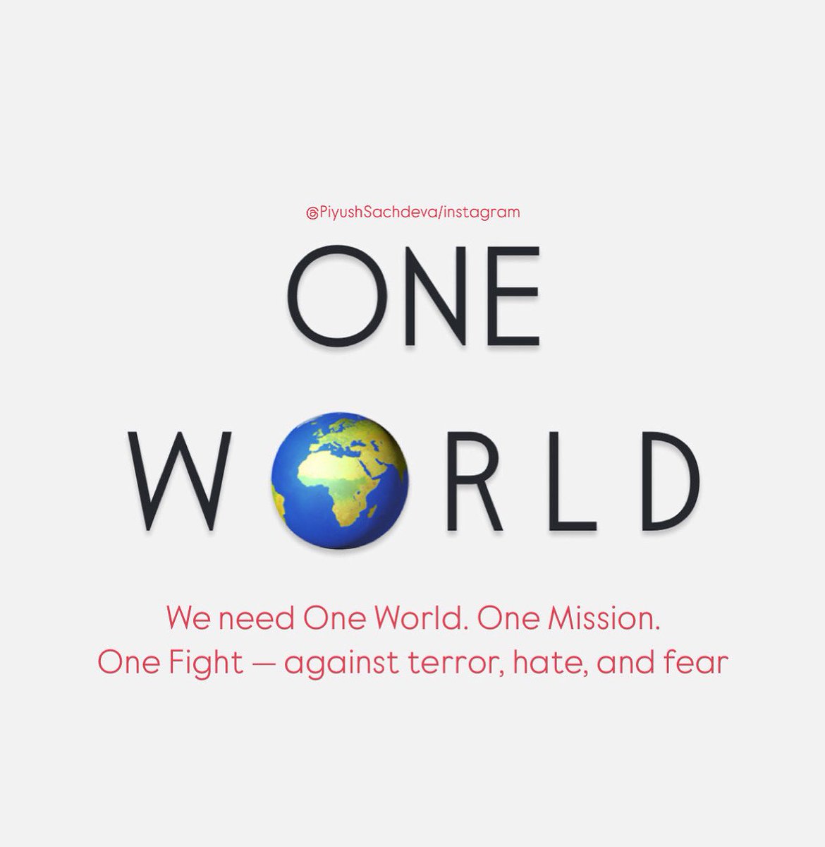 Piyush Sachdeva (@piyushsachdeva_) on Twitter photo The real enemy is terror, fear & hate.
We all must stand and fight against terrorism — together, as one world.
One World. One Mission. One Fight.
#FightAgainstTerrorism #OneWorld <a href="/piyushsachdeva_/">Piyush Sachdeva</a> The real enemy is terror, fear & hate.
We all must stand and fight against terrorism — together, as one world.
One World. One Mission. One Fight.
#FightAgainstTerrorism #OneWorld <a href="/piyushsachdeva_/">Piyush Sachdeva</a>