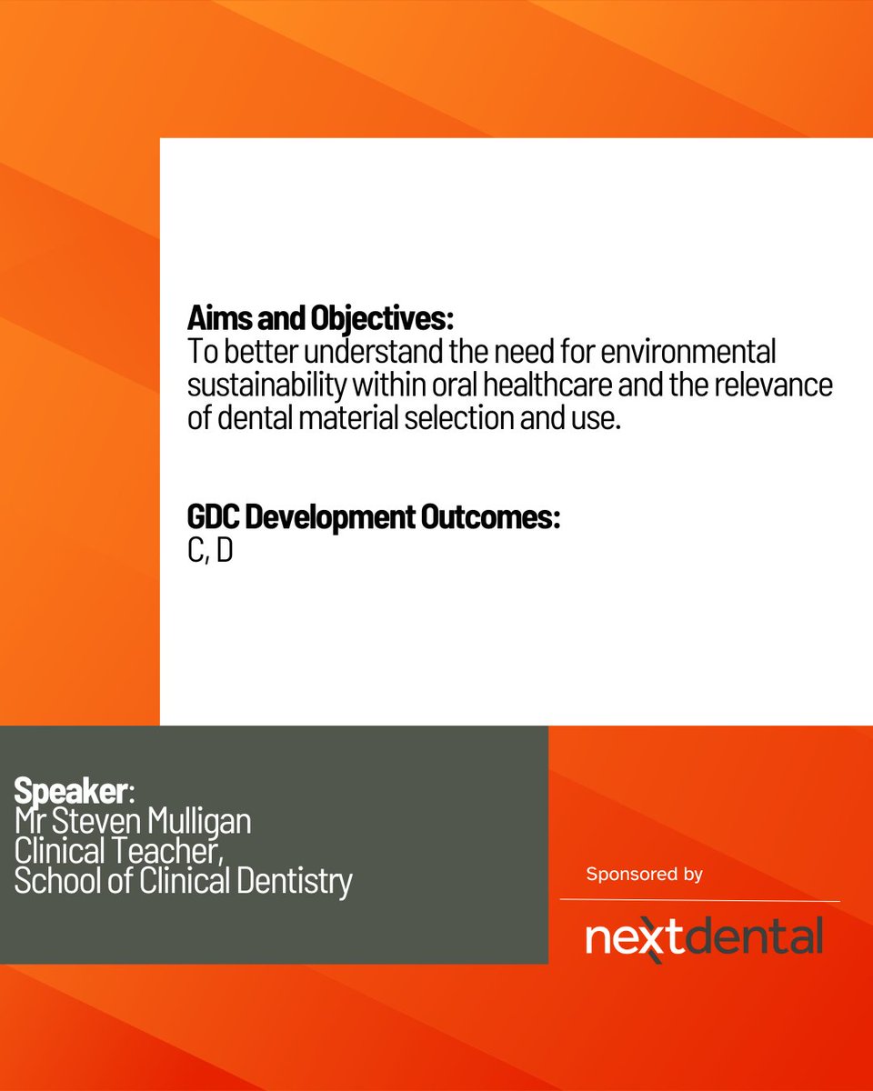 Next Dental (@nextdental) on Twitter photo Next Thurs (15th May) we'll be back <a href="/ShefDentistry/">School of Clinical Dentistry | Sheffield</a>.
This lecture will explore environmentally sustainable use of dental materials in a post-amalgam world.
Don't be shy, come say hello! 👋
sheffield.ac.uk/dentalschool/c…
#dental #dentist #dentalnurse #cpd #sheffieldisuper Next Thurs (15th May) we'll be back <a href="/ShefDentistry/">School of Clinical Dentistry | Sheffield</a>.
This lecture will explore environmentally sustainable use of dental materials in a post-amalgam world.
Don't be shy, come say hello! 👋
sheffield.ac.uk/dentalschool/c…
#dental #dentist #dentalnurse #cpd #sheffieldisuper