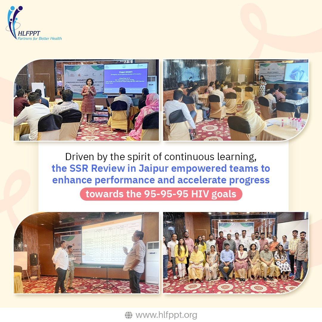 A two-day SSR Review training was held in Jaipur by SR YRG Care and PR HLFPPT from April 21–22. Guided by Dr. Sangita Pandey, Dr. Vijay, and Dr. Shefali, the training empowered staff to enhance their skills and work stronger towards achieving the 95-95-95 HIV goals.

#HLFPPT
