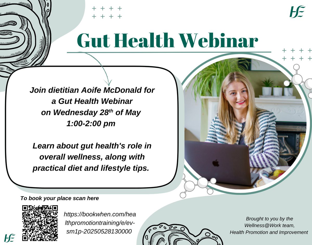 Priscilla Lynch (@priscilla1lynch) on Twitter photo HSE South West Wellness@Work team bring you a webinar on Gut Health with registered dietitian Aoife McDonald on May 28🗓️– ➡️Book this popular webinar & learn more about the importance of gut health & its impact on your wellbeing
<a href="/HsehealthW/">HSE Health & Wellbeing</a>
<a href="/HSESouthWest/">HSESouthWest</a>
bookwhen.com/healthpromotio… HSE South West Wellness@Work team bring you a webinar on Gut Health with registered dietitian Aoife McDonald on May 28🗓️– ➡️Book this popular webinar & learn more about the importance of gut health & its impact on your wellbeing
<a href="/HsehealthW/">HSE Health & Wellbeing</a>
<a href="/HSESouthWest/">HSESouthWest</a>
bookwhen.com/healthpromotio…