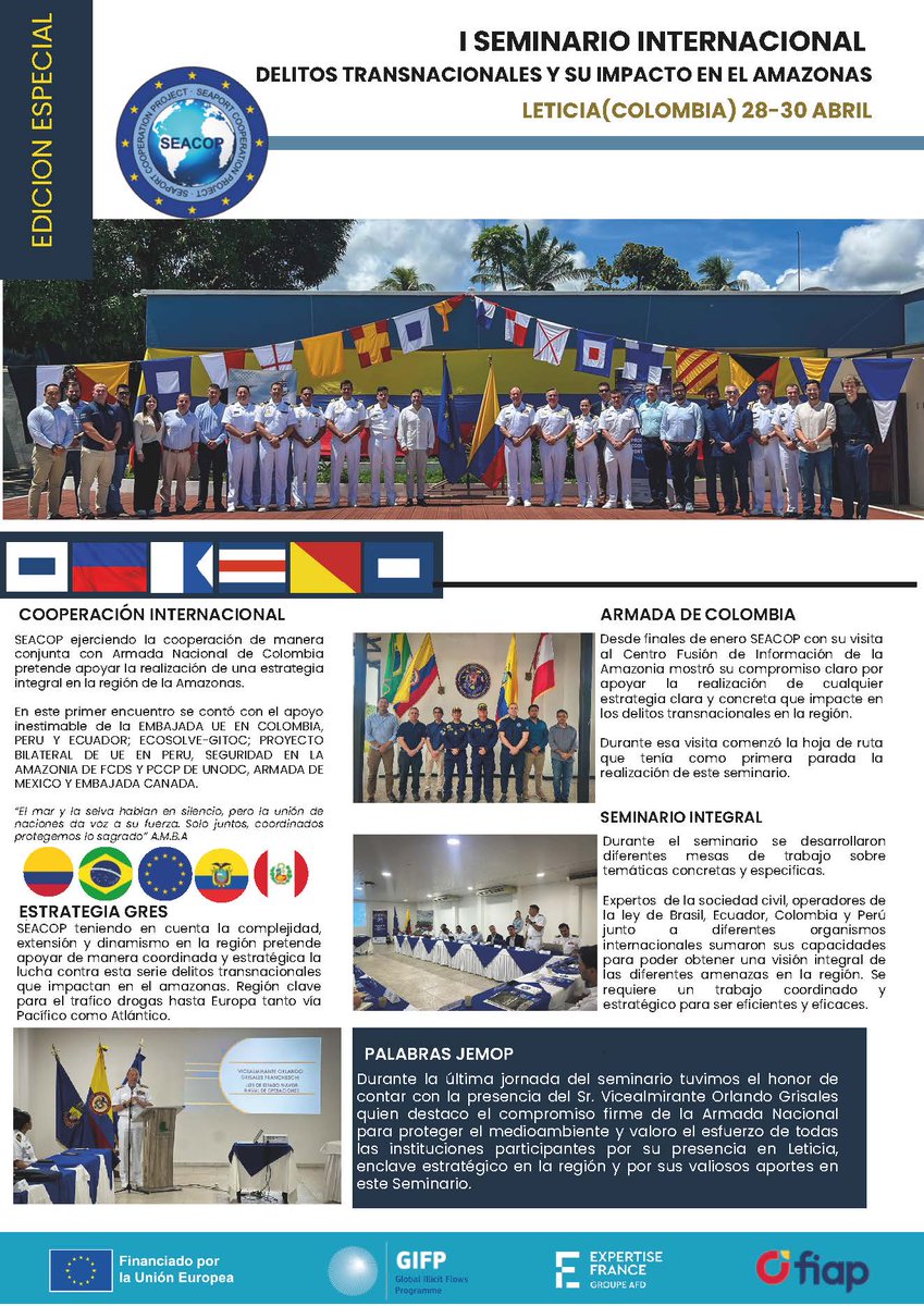 SEACOPEU (@seacopeu) on Twitter photo ๐ฟ๐ Unidos por la Amazonรญa: SEACOP y <a href="/ArmadaColombia/">Armada de Colombia</a> organizaron un seminario internacional contra el crimen transnacional (28โ30 abril, Leticia).
Con aliados de ๐ง๐ท๐จ๐ด๐ช๐จ๐ต๐ช๐ฒ๐ฝ๐จ๐ฆ๐ช๐บ, reforzamos la cooperaciรณn para proteger este pulmรณn del planeta.
linkedin.com/feed/update/urโฆ ๐ฟ๐ Unidos por la Amazonรญa: SEACOP y <a href="/ArmadaColombia/">Armada de Colombia</a> organizaron un seminario internacional contra el crimen transnacional (28โ30 abril, Leticia).
Con aliados de ๐ง๐ท๐จ๐ด๐ช๐จ๐ต๐ช๐ฒ๐ฝ๐จ๐ฆ๐ช๐บ, reforzamos la cooperaciรณn para proteger este pulmรณn del planeta.
linkedin.com/feed/update/urโฆ