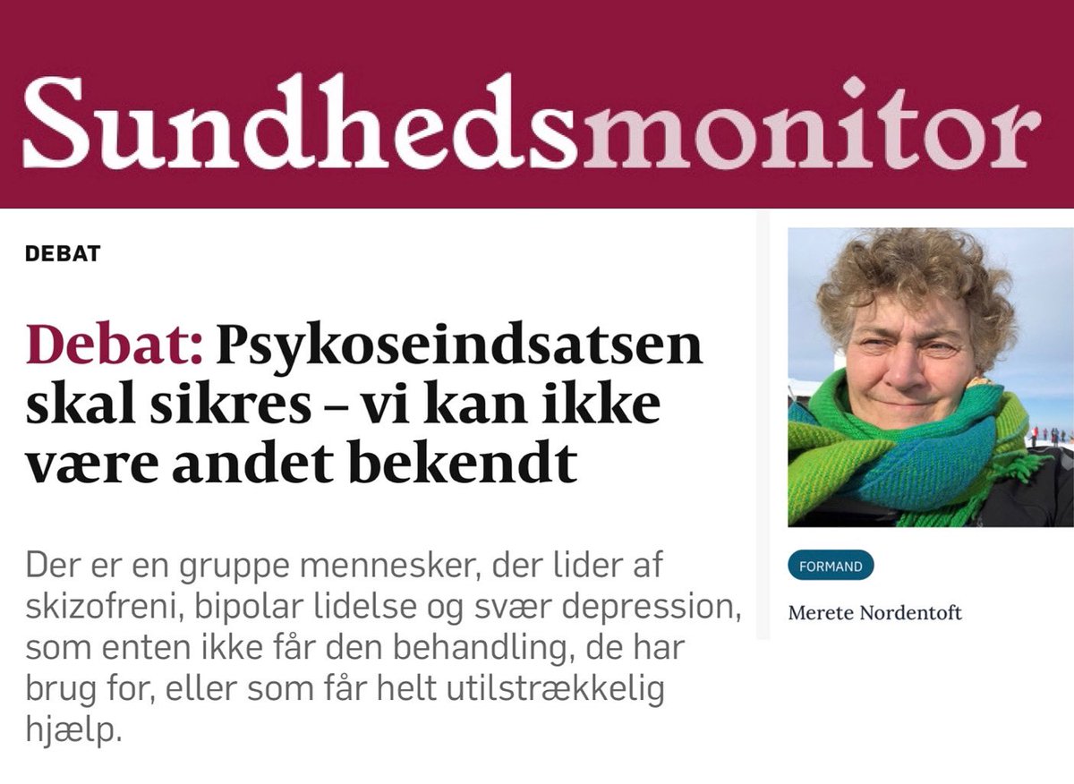 Mikkel Rasmussen (@psykiatrilisten) on Twitter photo De politiske forhandlinger om psykiatriplanen slutter i næste uge. I Dansk Psykiatrisk Selskab <a href="/DSelskab/">Dansk Psykiatrisk Selskab</a> , har Merete Nordentoft, en vigtig reminder, som I kan læse i <a href="/Sundhedsmonitor/">Sundhedsmonitor</a> ⤵️
sundhedsmonitor.dk/nyheder/debat/…
#sundpol #dkpol #psykiatri #psykiatriplan #10årsplan De politiske forhandlinger om psykiatriplanen slutter i næste uge. I Dansk Psykiatrisk Selskab <a href="/DSelskab/">Dansk Psykiatrisk Selskab</a> , har Merete Nordentoft, en vigtig reminder, som I kan læse i <a href="/Sundhedsmonitor/">Sundhedsmonitor</a> ⤵️
sundhedsmonitor.dk/nyheder/debat/…
#sundpol #dkpol #psykiatri #psykiatriplan #10årsplan