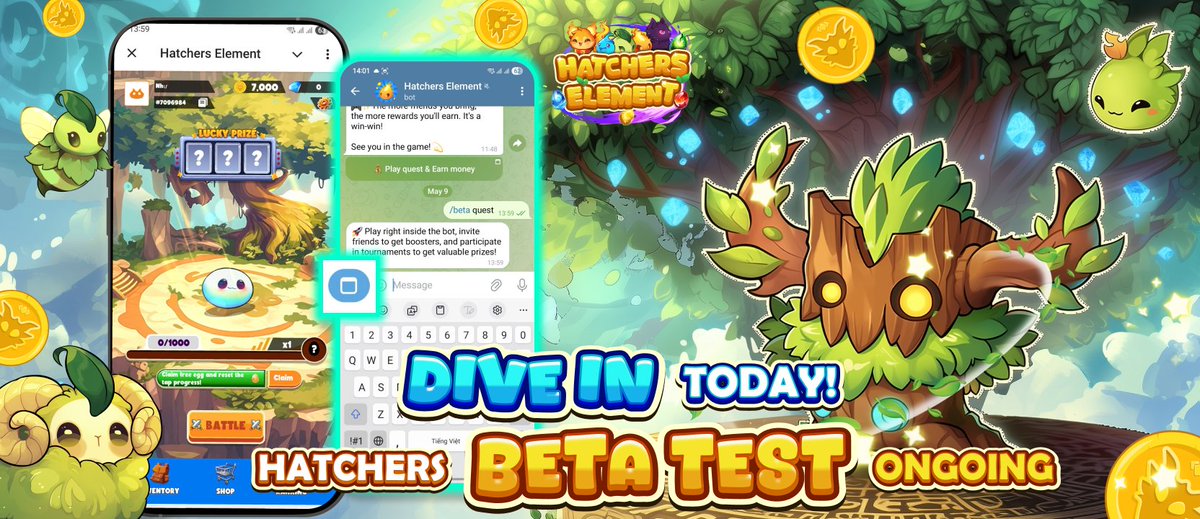 HatchersElement's tweet photo. 🔣Hatchers Beta Test Ongoing – Dive In Today🔣

🔔 Hey Hatchers! The Beta Test is here on Telegram. Join us to enjoy all the new features being tested — together!

🟡 Which feature excites you the most? 🟡
🤌 Star Payment
🤌 TON Payment
🤌 Achievements
🤌 Ref.Race

💪 The adventure at Hatchers Element is just beginning (https://t.co/chuCEHxIcP) — Hurry and be among the first to experience it before the Beta Test ends on May 31! 🗓

🤩 Let us know which Beta Test feature interests you the most in the comments below! 👇