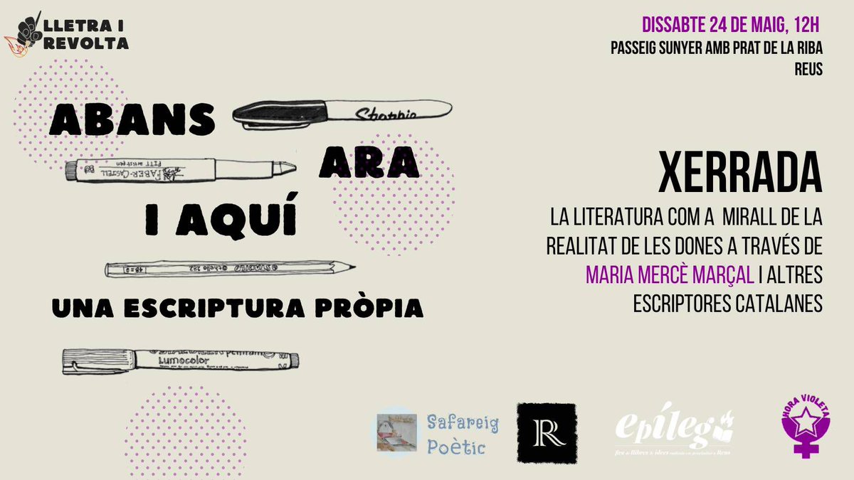 «La literatura funciona, sovint, com un mirall».

✍️Què va travessar i motivar a les dones d'abans? Com narrem la realitat actual? Com la literatura i, concretament, la poesia, ha fet avançar el feminisme?

✨Amb <a href="/firaepileg/">Fira Epíleg</a>, <a href="/reusenques/">ReusenquesdeLletres</a> i Safareig Poètic, dissabte 24M a les 12h
