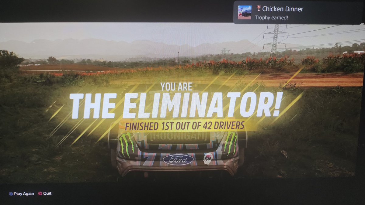 Cocomandan17's tweet photo. Forza Horizon 5 

having a hardtime for chicken dinner trophy? here i'm open up trophy service for Eliminator game mode!!
i can help you to get chicken dinner trophy.
dm me if you're interest.

#playstation
#ForzaHorizon5 https://t.co/d7UgKFPqPd