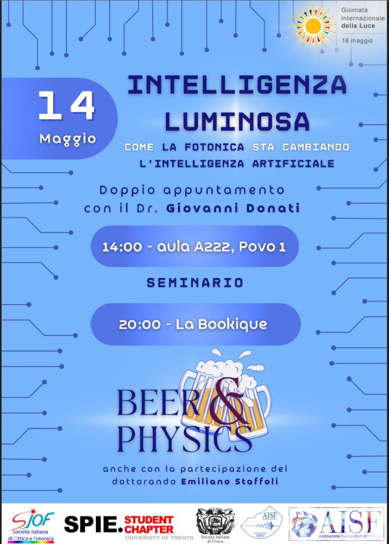 Società Italiana di Ottica e Fotonica -SIOF (@siof_ottica) on Twitter photo To celebrate the International Day of Light, the SPIE Student Chapter of the University of Trento & AISF Trento, with support from SIOF and #SIF, invite you to an event on the power of light & intelligence! <a href="/IDLofficial/">International Day of Light 16 May</a> <a href="/UniTrento/">Università di Trento</a> <a href="/aisf_fisica/">aisf_fisica</a>
#IDL2025 #LightDay2025O #Photonics To celebrate the International Day of Light, the SPIE Student Chapter of the University of Trento & AISF Trento, with support from SIOF and #SIF, invite you to an event on the power of light & intelligence! <a href="/IDLofficial/">International Day of Light 16 May</a> <a href="/UniTrento/">Università di Trento</a> <a href="/aisf_fisica/">aisf_fisica</a>
#IDL2025 #LightDay2025O #Photonics
