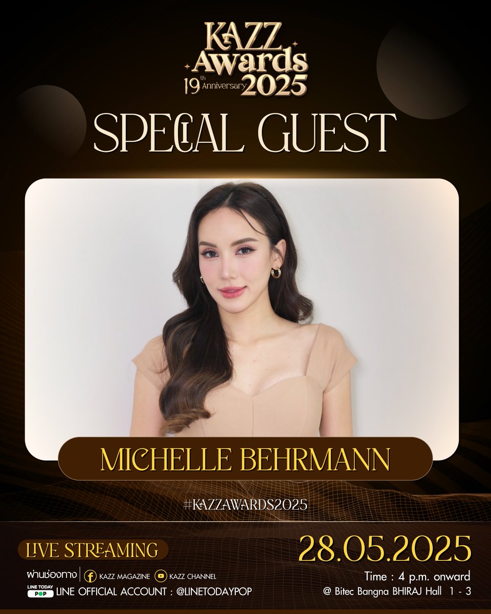 Kazzmagazine's tweet photo. ✨ KAZZ AWARDS 2025 ✨

พบเจอความควีน! ของสาวสวยจาก Miss Grand "กชเบล ศรัณย์รัชต์" และ "มิเชล เบอร์แมนน์" ในงานประกาศรางวัล KAZZ AWARDS 2025 👑

วันที่ 28 พฤษภาคม 2568
@ BITEC BANGNA

#กชเบล #มิเชลเบอร์แมนน์ https://t.co/34Qtfh1M7J