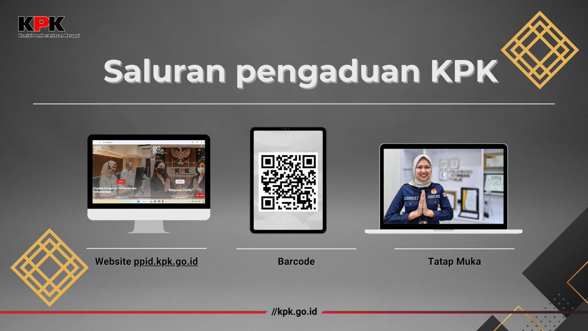 Aspirasi dan pengaduan terkait Pelayanan Publik dapat disampaikan melalui website PPID, tatap muka dan scan barcode.