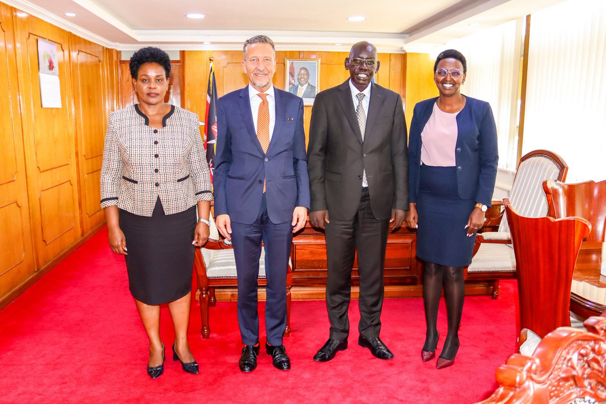 The Ambassador for Switzerland to Kenya Ambassador Mirko Guilietti FDFA,paid a Courtesy call to the PS  for immigration and Citizen Services Dr.Belio Kipsang in his office at Nyayo house.They discussed  about  partnership and cooperation.