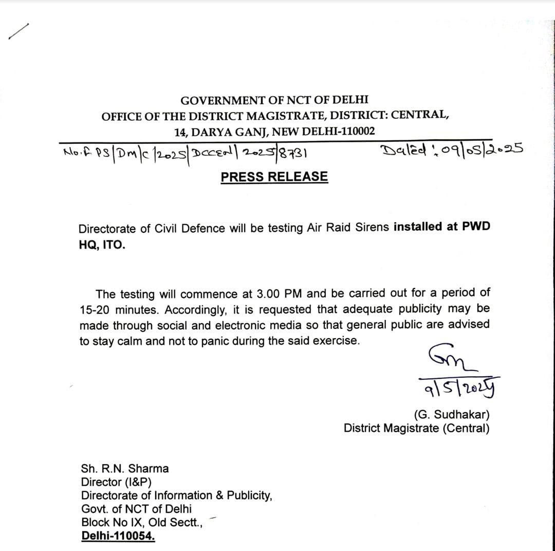 Delhi Transport Corporation (@dtchq_delhi) on Twitter photo ЁЯЪи рдбреАрдЯреАрд╕реА рдХреА рдУрд░ рд╕реЗ рдорд╣рддреНрд╡рдкреВрд░реНрдг рд╕рд╛рд░реНрд╡рдЬрдирд┐рдХ рд╕реВрдЪрдирд╛ ЁЯЪи
рдбреАрдПрдо рд╕реЗрдВрдЯреНрд░рд▓ рдбрд┐рд╕реНрдЯреНрд░рд┐рдХреНрдЯ рдСрдлрд┐рд╕ рдХреА рдУрд░ рд╕реЗ рдЬрд╛рдирдХрд╛рд░реА: рдирд╛рдЧрд░рд┐рдХ рд╕реБрд░рдХреНрд╖рд╛ рдирд┐рджреЗрд╢рд╛рд▓рдп рджреНрд╡рд╛рд░рд╛ 09/05/2025 рдХреЛ рджреЛрдкрд╣рд░ 3:00 рдмрдЬреЗ рдкреАрдбрдмреНрд▓реНрдпреВрдбреА рдореБрдЦреНрдпрд╛рд▓рдп, рдЖрдИрдЯреАрдУ рдореЗрдВ рд╣рд╡рд╛рдИ рд╣рдорд▓реЗ рдХреЗ рд╕рд╛рдпрд░рди рдХрд╛ рдкрд░реАрдХреНрд╖рдг рдХрд┐рдпрд╛ рдЬрд╛рдПрдЧрд╛ред
рдпрд╣ рдЕрднреНрдпрд╛рд╕ 15-20 рдорд┐рдирдЯ рддрдХ рдЪрд▓реЗрдЧрд╛ред
рдпрд╣ рдПрдХ рдирд┐рдпрдорд┐рдд ЁЯЪи рдбреАрдЯреАрд╕реА рдХреА рдУрд░ рд╕реЗ рдорд╣рддреНрд╡рдкреВрд░реНрдг рд╕рд╛рд░реНрд╡рдЬрдирд┐рдХ рд╕реВрдЪрдирд╛ ЁЯЪи
рдбреАрдПрдо рд╕реЗрдВрдЯреНрд░рд▓ рдбрд┐рд╕реНрдЯреНрд░рд┐рдХреНрдЯ рдСрдлрд┐рд╕ рдХреА рдУрд░ рд╕реЗ рдЬрд╛рдирдХрд╛рд░реА: рдирд╛рдЧрд░рд┐рдХ рд╕реБрд░рдХреНрд╖рд╛ рдирд┐рджреЗрд╢рд╛рд▓рдп рджреНрд╡рд╛рд░рд╛ 09/05/2025 рдХреЛ рджреЛрдкрд╣рд░ 3:00 рдмрдЬреЗ рдкреАрдбрдмреНрд▓реНрдпреВрдбреА рдореБрдЦреНрдпрд╛рд▓рдп, рдЖрдИрдЯреАрдУ рдореЗрдВ рд╣рд╡рд╛рдИ рд╣рдорд▓реЗ рдХреЗ рд╕рд╛рдпрд░рди рдХрд╛ рдкрд░реАрдХреНрд╖рдг рдХрд┐рдпрд╛ рдЬрд╛рдПрдЧрд╛ред
рдпрд╣ рдЕрднреНрдпрд╛рд╕ 15-20 рдорд┐рдирдЯ рддрдХ рдЪрд▓реЗрдЧрд╛ред
рдпрд╣ рдПрдХ рдирд┐рдпрдорд┐рдд