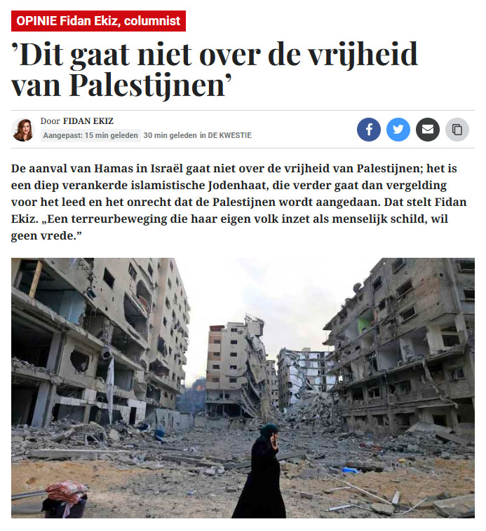 Ik heb hier niets aan toe te voegen, het zijn louter feiten die ieder weldenkend mensen die nuchter naar het conflict kijkt ook zal herkennen. Het is een diep verankerde islamitische Jodenhaat.

Bron: archive.is/9vvaP
