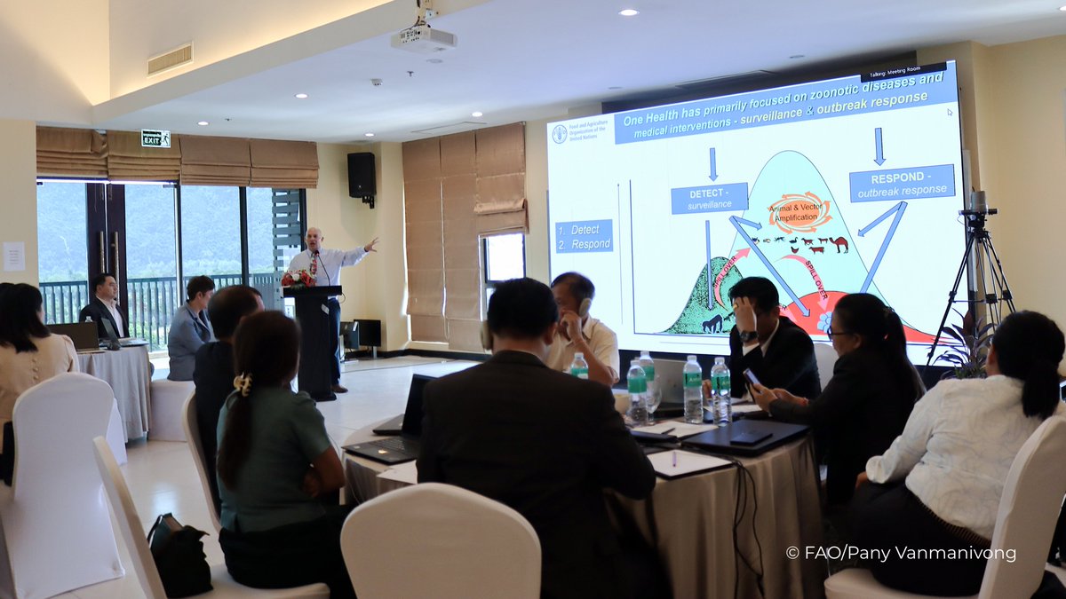 FAOLaoPDR's tweet image. A One Health action plan, using the @FAO One Health Assessment Tool, is set to be implemented. Led by MAF, MoH & MONRE, this key outcome is part of the One Health Situational Analysis Workshop for Lao PDR, convened by FAO @WHO @CIFOR_ICRAF @CIRAD & @WCS, funded by EU, FFEM & AFD