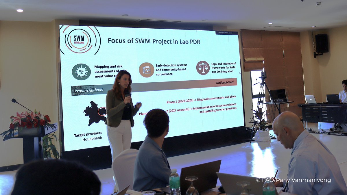 FAOLaoPDR's tweet image. A One Health action plan, using the @FAO One Health Assessment Tool, is set to be implemented. Led by MAF, MoH & MONRE, this key outcome is part of the One Health Situational Analysis Workshop for Lao PDR, convened by FAO @WHO @CIFOR_ICRAF @CIRAD & @WCS, funded by EU, FFEM & AFD