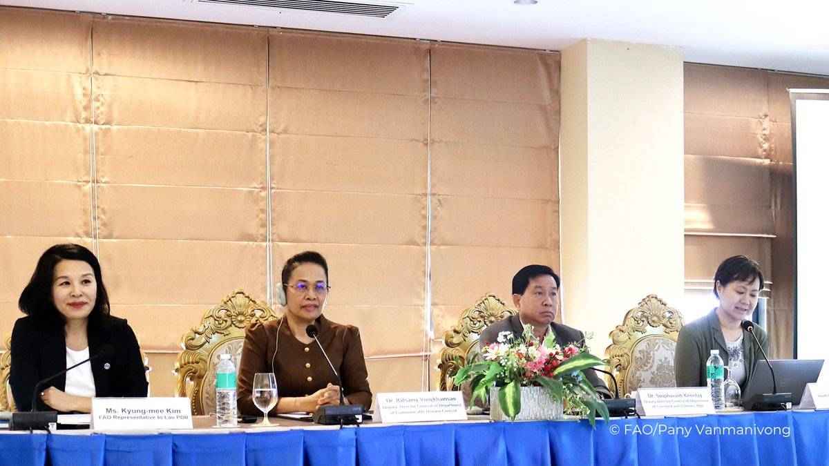 FAOLaoPDR's tweet image. A One Health action plan, using the @FAO One Health Assessment Tool, is set to be implemented. Led by MAF, MoH & MONRE, this key outcome is part of the One Health Situational Analysis Workshop for Lao PDR, convened by FAO @WHO @CIFOR_ICRAF @CIRAD & @WCS, funded by EU, FFEM & AFD