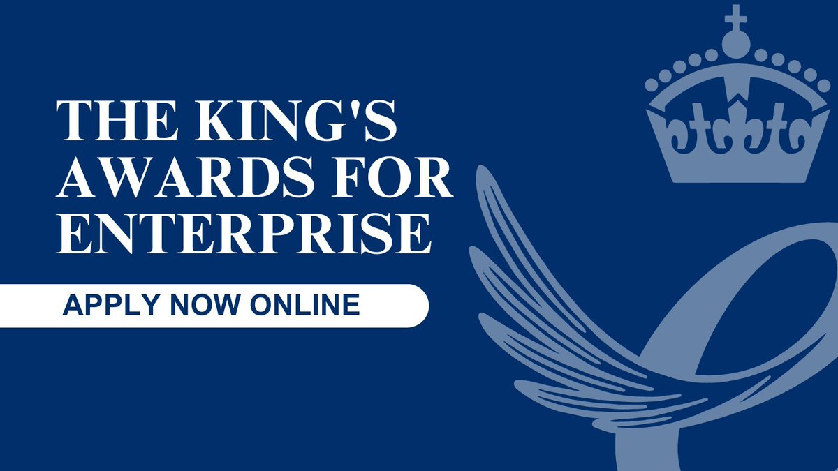 Applications are now open for the King’s Awards for Enterprise! Your business may be eligible to receive the UK’s most prestigious Business Award. Apply now at bit.ly/3pPfH2x