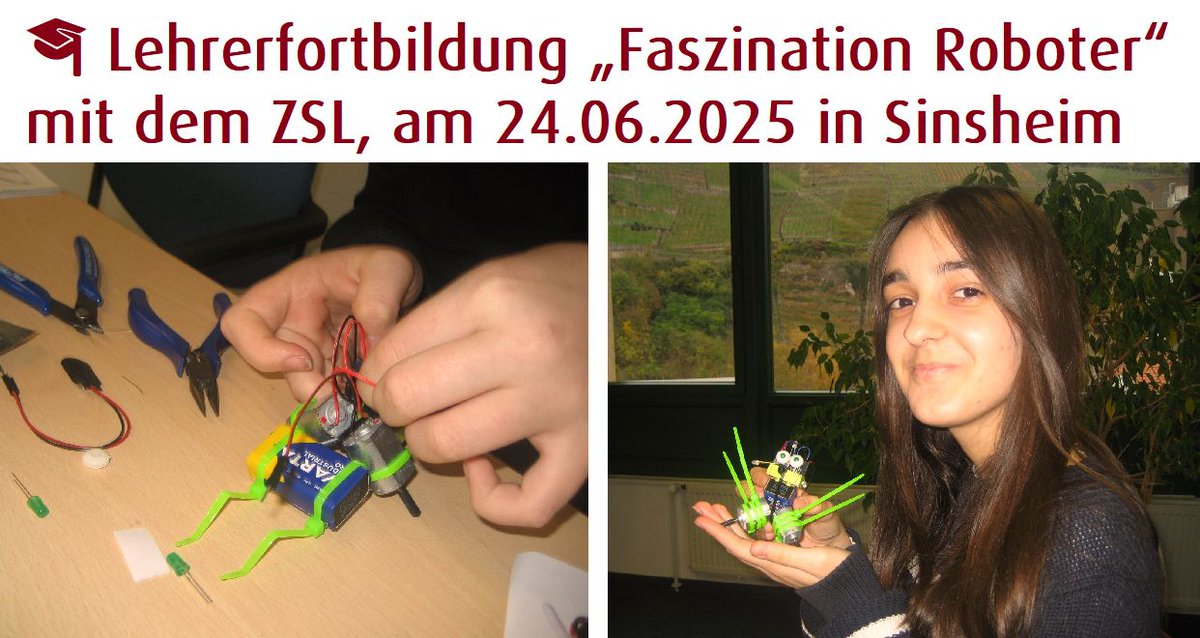 VARIOBOT's tweet photo. 🎓 Lehrerfortbildung „Faszination Roboter“  – mit dem varikabi-Bausatz! 🤖 Jetzt anmelden zur Präsenzveranstaltung am 24.06.2025 in Sinsheim.
https://t.co/y44IIblFHc https://t.co/imeiF5gjak