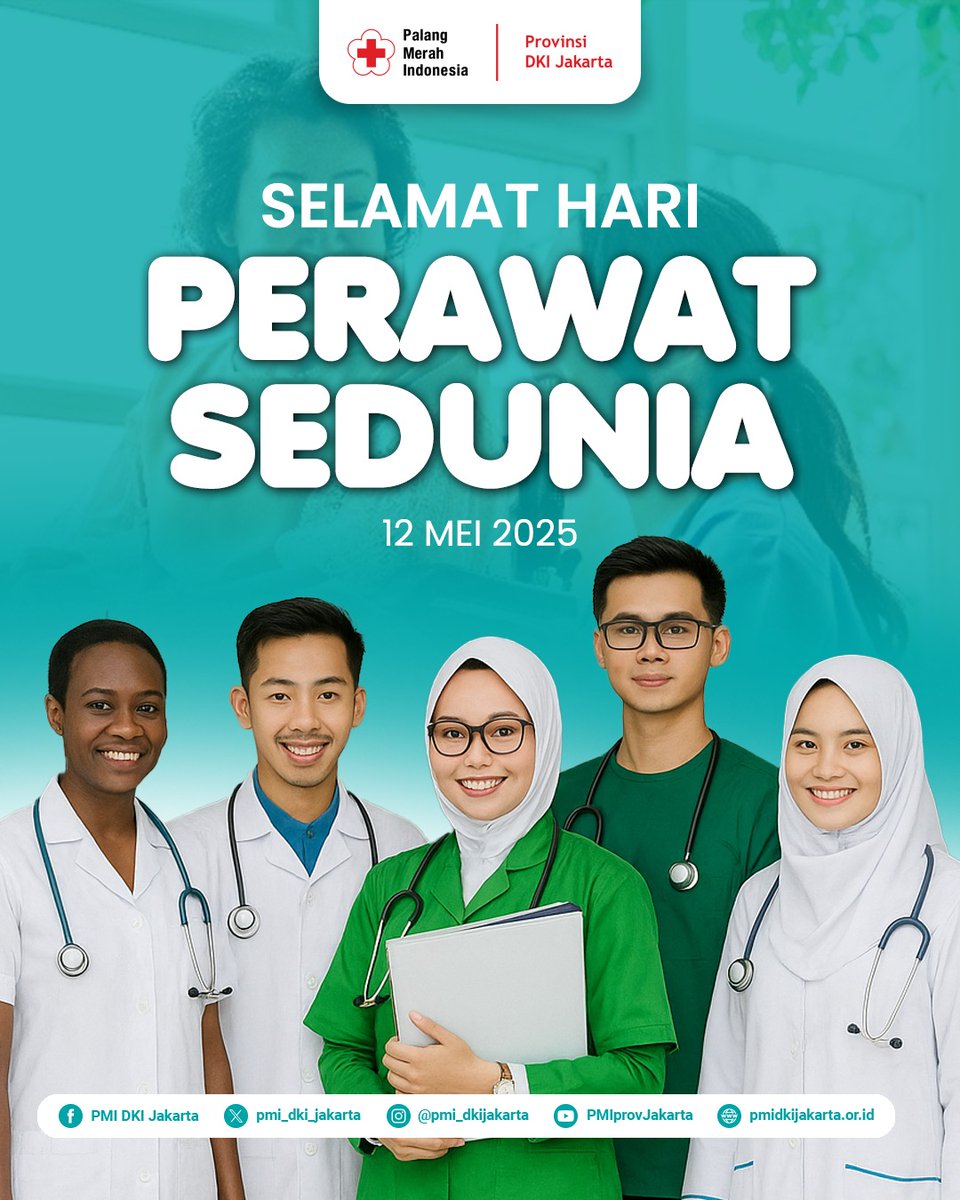 PMI_DKI_Jakarta's tweet image. #SobatPMI
Tahukah kamu kalau Hari Perawat Sedunia di peringati pada tanggal 12 Mei di setiap tahunnya.

apresiasi kepada perawat atas jasa, pengorbanan dan kontribusi mereka dalam memberikan pelayanan kesehatan yang berkualitas kepada pasien.

~ Selamat Hari Perawat Sedunia ~