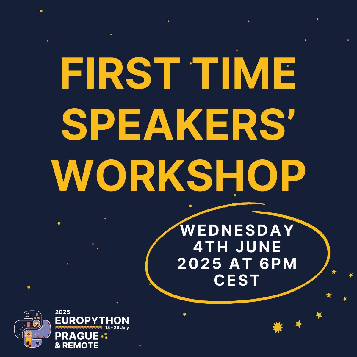 Whether it’s your first talk or your tenth, the EuroPython First Time Speakers Workshop is here to support you. Everyone is welcome to join! Attendance is free but kindly sign up: forms.gle/T8rc73sbyu3KbL…