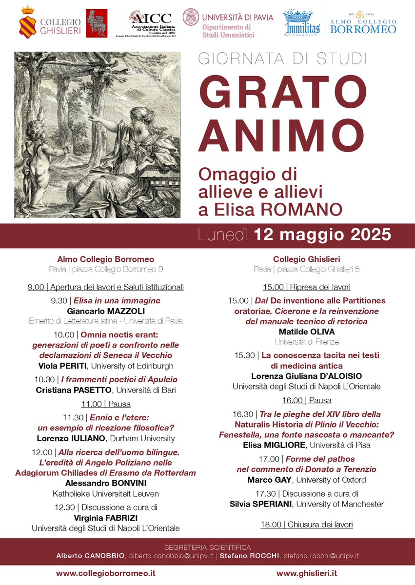 StefanoRocchi7's tweet photo. Conference in honor of Elisa Romano: 
 Link 9 a.m. : https://t.co/gypE8QKjwL

Link 3 p. m.:

Argomento: Grato Animo

Ora: 12 mag 2025 03:00 PM Roma
https://t.co/KXL1jBLYzD

ID riunione: 838 2052 7567

Codice d’accesso: 736477 https://t.co/svXzDCGqrs