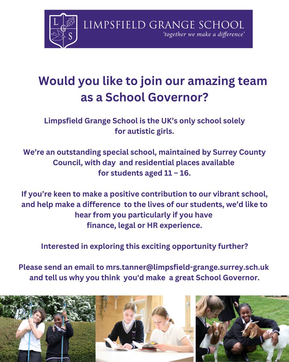 We are looking for some new Governors to join the <a href="/LimpsfieldGrang/">Limpsfield Grange</a> Governing Body.