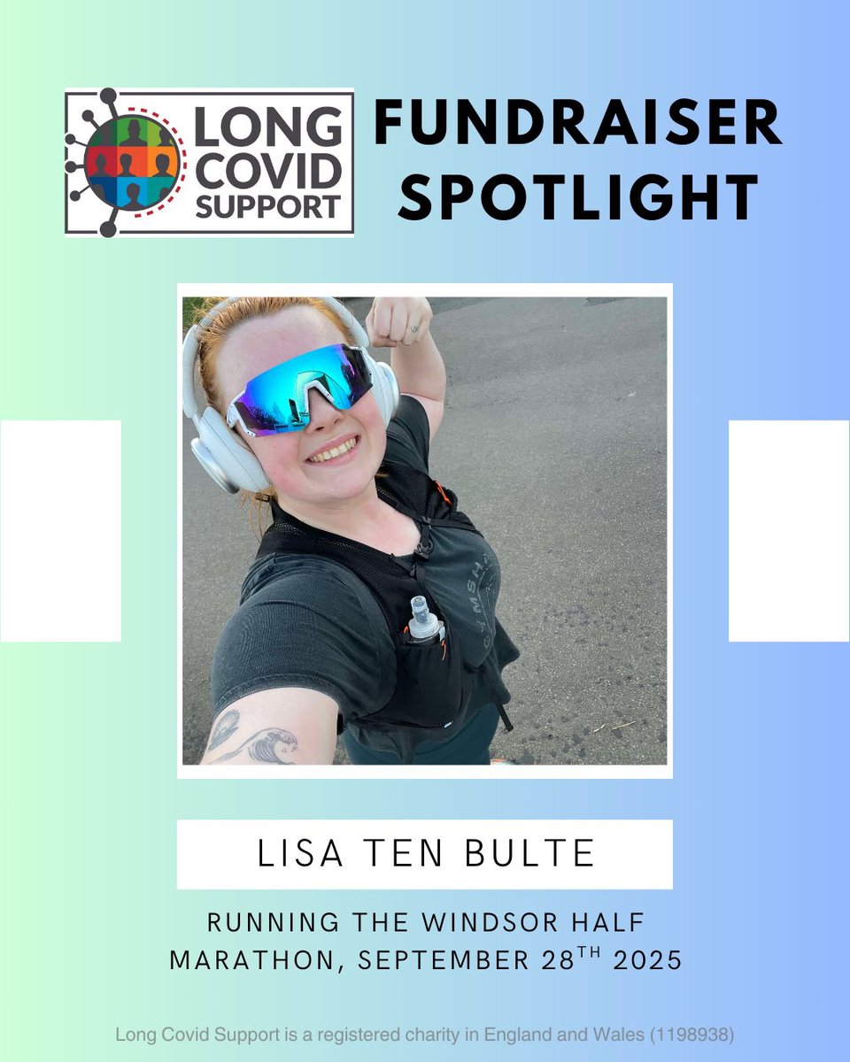 💖 This September, Lisa is running the #WindsorHalfMarathon to raise awareness and funds for our charity.
Her partner lives with #LongCovid and Lisa is running to bring hope and support to others affected.
Cheering you on, Lisa!!👏
See the link below for Lisa’s fundraiser! ⬇️