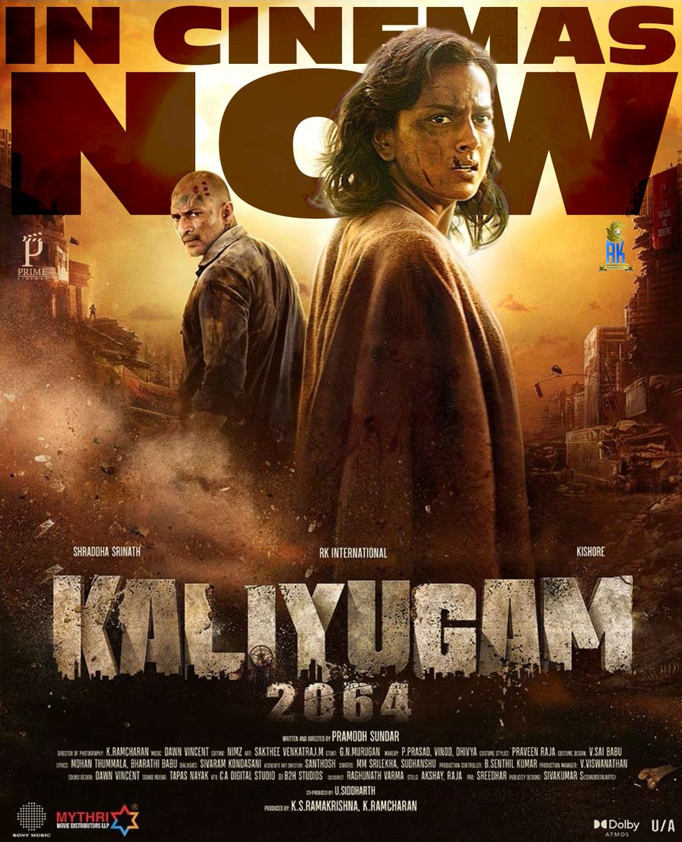 Mythri Movie Distributors LLP (@mythrirelease) on Twitter photo A dystopian sci-fi that explores a dark future.
#Kaliyugam is out and the response has been phenomenal.
Book your tickets Now!
Nizam release by <a href="/MythriRelease/">Mythri Movie Distributors LLP</a>
Watch #KaliyugamTrailer ICYMI- youtu.be/-rFIQTutUzo
<a href="/ShraddhaSrinath/">Shraddha Srinath</a> #Kishore <a href="/rkintlinc/">K.S Ramakrishna</a> <a href="/primecinemas_/">Prime Cinemas</a> A dystopian sci-fi that explores a dark future.
#Kaliyugam is out and the response has been phenomenal.
Book your tickets Now!
Nizam release by <a href="/MythriRelease/">Mythri Movie Distributors LLP</a>
Watch #KaliyugamTrailer ICYMI- youtu.be/-rFIQTutUzo
<a href="/ShraddhaSrinath/">Shraddha Srinath</a> #Kishore <a href="/rkintlinc/">K.S Ramakrishna</a> <a href="/primecinemas_/">Prime Cinemas</a>