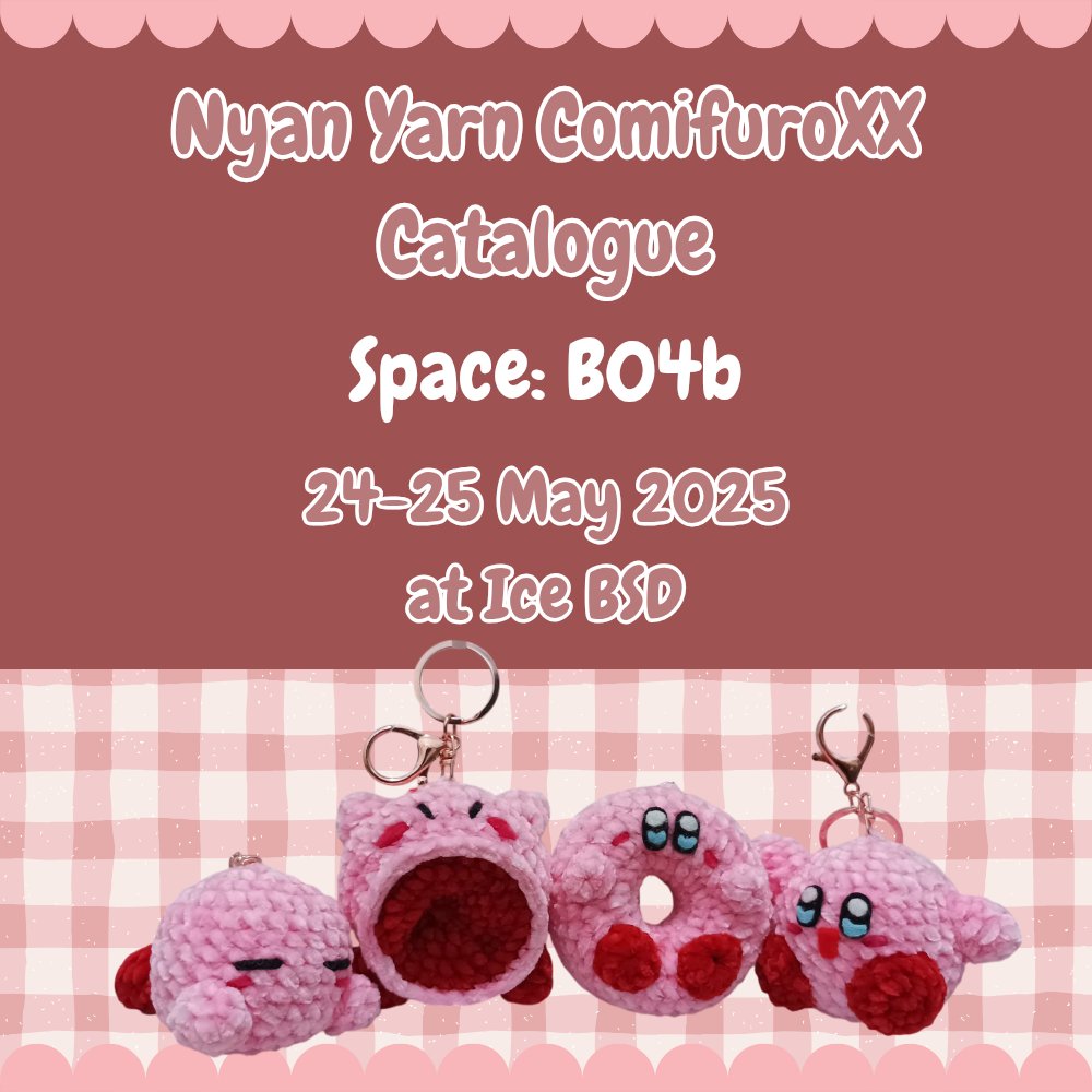 fadiaaaa_'s tweet photo. Nyan Yarn catalogue in ComifuroXX, ayo diborong!!!! Semuanya 100% handmade rajutanku #ComifuroXXcatalogue #comifuro20catalogue https://t.co/IB1zRbyKPF
