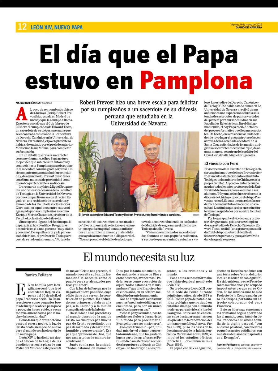 #LEONXIV también estuvo en #Pamplona