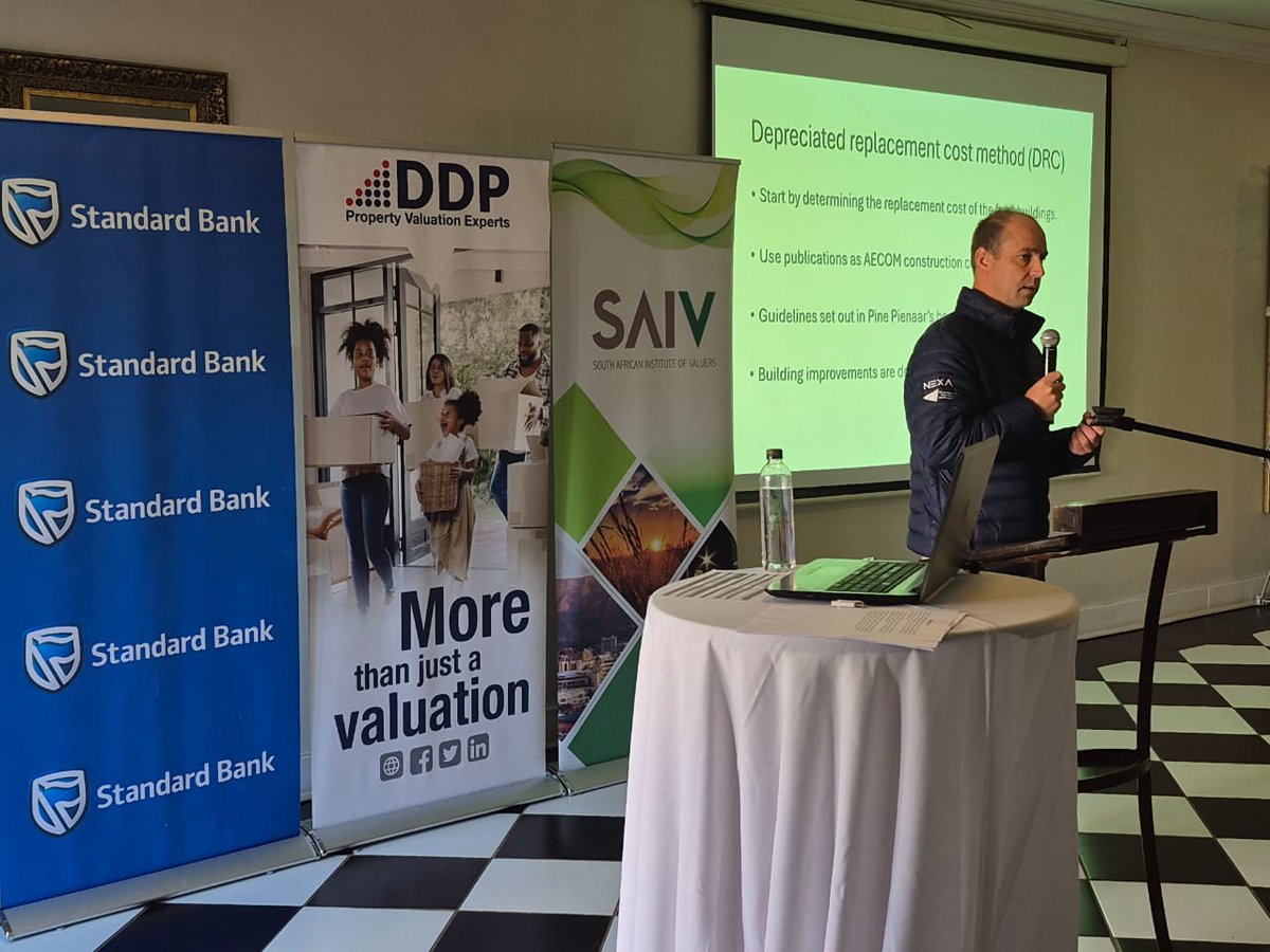 South African Institute of Valuers (@sa_valuers) on Twitter photo "Day 2 of the #2025NationalAGMandSeminar kicked off with Banie du Toit, Professional Valuer and <a href="/UFSweb/">UFS</a> Lecturer, exploring 'The Value of Infrastructure – Standard vs Upgraded.' 
A thought-provoking start to the day! 
#Valuations  #SAIVSeminar "Day 2 of the #2025NationalAGMandSeminar kicked off with Banie du Toit, Professional Valuer and <a href="/UFSweb/">UFS</a> Lecturer, exploring 'The Value of Infrastructure – Standard vs Upgraded.' 
A thought-provoking start to the day! 
#Valuations  #SAIVSeminar