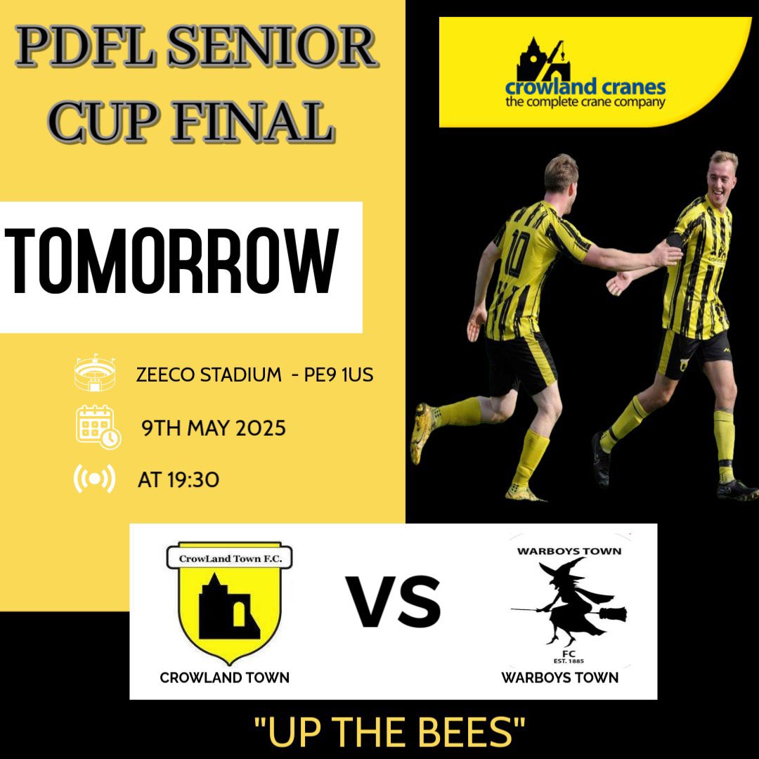 Crowland Town ⚽️ (@crowlandtown) on Twitter photo FIXTURE!!
Tonight sees the 1st team take on <a href="/WarboysTownFC/">Warboys Town FC</a> in the <a href="/PDFLUK/">Peterborough & District Football League</a> senior cup final at the zeeco stadium <a href="/StamfordAFC1896/">Stamford AFC</a>.
The support for the 1st has been nothing short of brilliant this season, let’s make sure we can do it one last time to cheer the boys home.🍺⚽️ 🏆 FIXTURE!!
Tonight sees the 1st team take on <a href="/WarboysTownFC/">Warboys Town FC</a> in the <a href="/PDFLUK/">Peterborough & District Football League</a> senior cup final at the zeeco stadium <a href="/StamfordAFC1896/">Stamford AFC</a>.
The support for the 1st has been nothing short of brilliant this season, let’s make sure we can do it one last time to cheer the boys home.🍺⚽️ 🏆