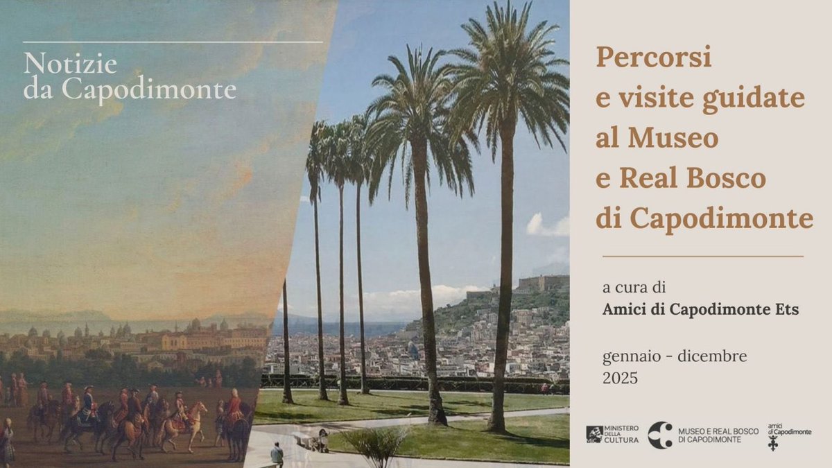 📌 Domenica 11 maggio 2025 

Da Sanfelice a Calatrava attraverso le architetture del Real Bosco di Capodimonte: visita guidata al Real Bosco di Capodimonte a cura di Amici di Capodimonte per i 350 anni dalla nascita di Ferdinando Sanfelice ⤵️
capodimonte.cultura.gov.it/domenica-11-ma…